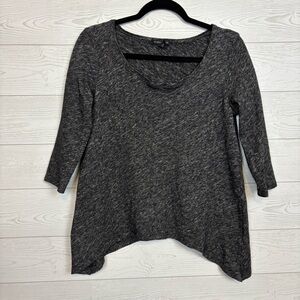 Eileen Fisher Asymmetrical Gray Sweater Organic Cotton/Wool Blend Size Medium